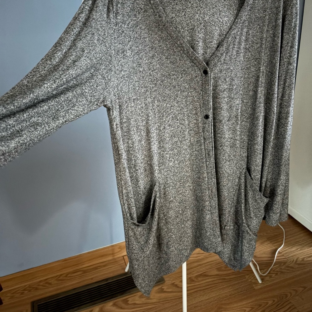J. Jill Charcoal Button-Up Cardigan